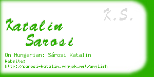 katalin sarosi business card